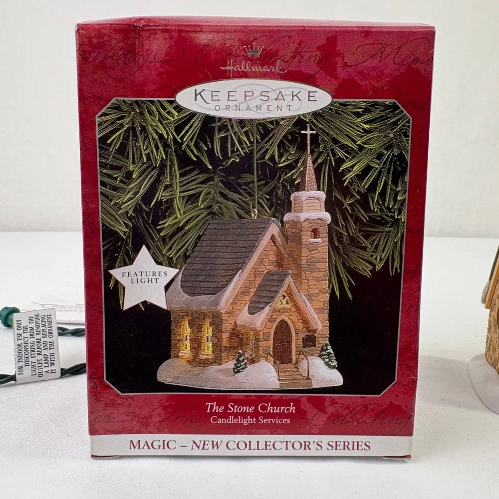 Hallmark Keepsake Stone‎ Church Candlelight Services 1998 Magic Lighted Ornament